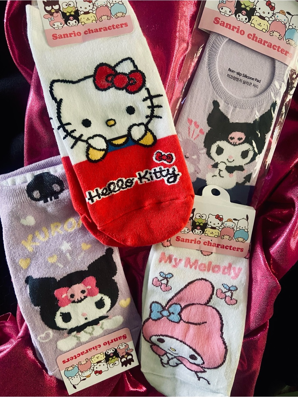 🎀💜❤️🎀 HELLO KITTY! 
Licensed Sanrio Women’s Socks Bundle - 4 prs.
Made in Korea